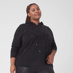 Leopard Print Sequin Hooded Sweater from Lane Bryant Size 18/20